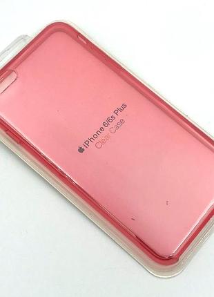 Прозрачный чехол на iphone 6+ / 6s+ розовый