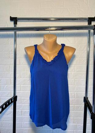 Вискозная майка ярко синего цвета, синяя майка