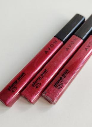 Блеск для губ с эффектом объема эйвон avon plum pout rose pucker