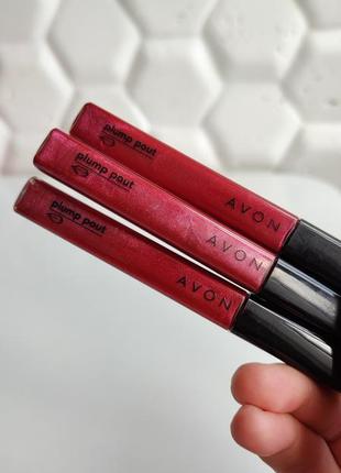 Блеск для губ с эффектом объема эйвон avon plum pout rose pucker