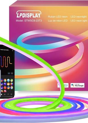 Светодиодная лента lpdisplay neon 3 м, функция diy rgbic light strip, синхронизация с музыкой неоновая