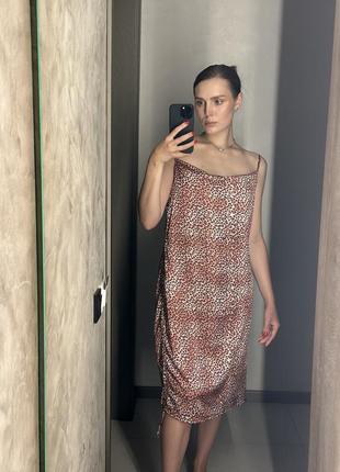 Леопардова шовкова сукня one size🐆