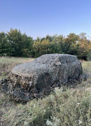 Маскировочная сетка зелёная с коричневым 6х8 для автомобиля, пикапа, внедорожника и техники. камуфляж №5