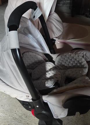 Детская коляска 3 в 1 adbor ottis (с матрасом, подушкой и другими средствами)