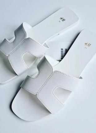 Білі жіночі шльопанці h&m