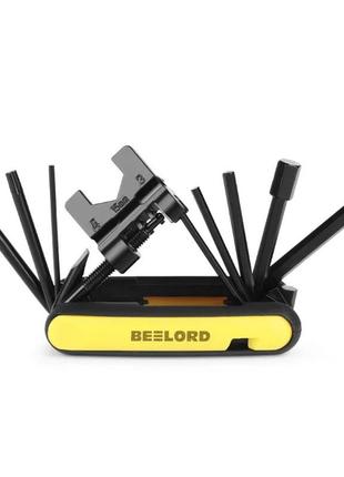 Мультитул велосипедний beelord rt-y 16в1 чорний з жовтим