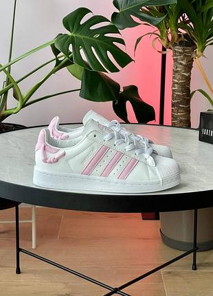 Женские кроссовки adidas superstar knotted rope white clear