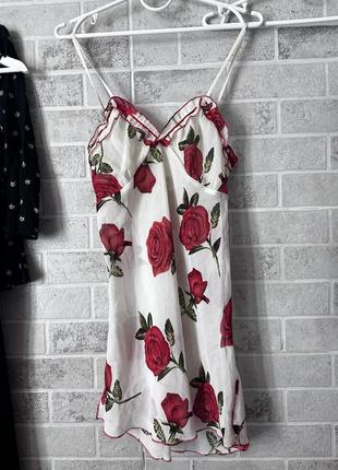 Рубашка ночная в розы.  44 s