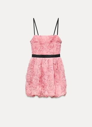 Короткое платье с цветами zara new xs s m <unk> платье