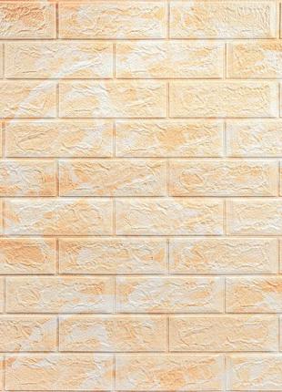 Декоративна 3d панель самоклейка під цеглу бежевий мармур 700х770х5мм (062) sw-00000032