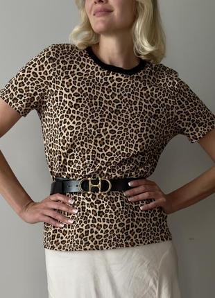 Футболка zara леопардовий принт