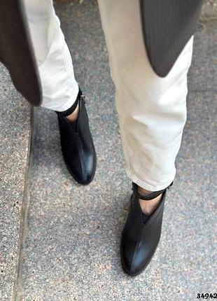 ▪️на флісі демісезонні весна осінь жіночі чорні короткі ботинки сапоги черевики...