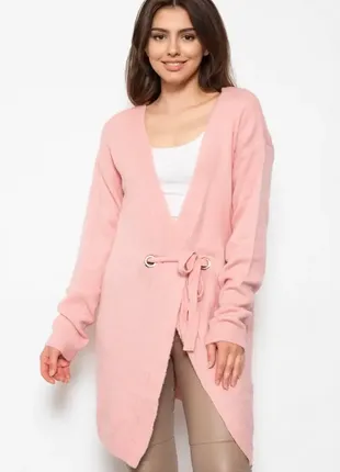 Вязаный кардиган кофта на завязках
