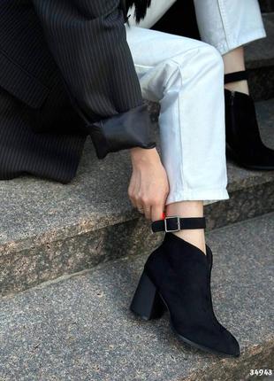 ▪️на флісі демісезонні весна осінь жіночі чорні короткі ботинки сапоги черевики...