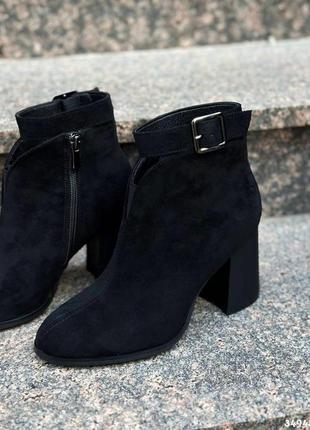 ▪️на флісі демісезонні весна осінь жіночі чорні короткі ботинки сапоги черевики...