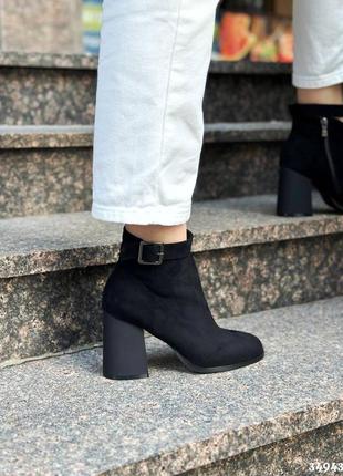 ▪️на флісі демісезонні весна осінь жіночі чорні короткі ботинки сапоги черевики...