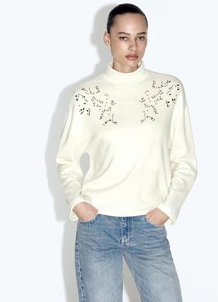 Светр з бісером zara