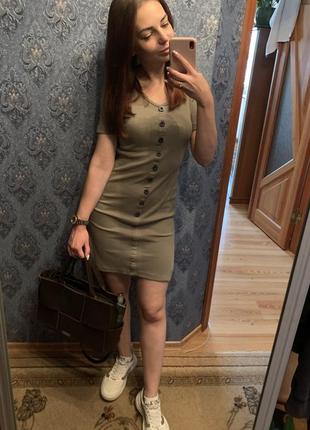 Сукня zara, хакі кольору, р. l (по факту - на s-m)