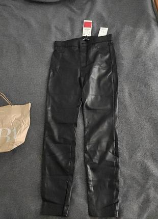 Брюки zara из искусственной кожи