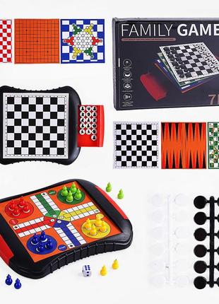 Игровой набор шахматы, шашки, нарды, 7 в 1, детские настольные игры