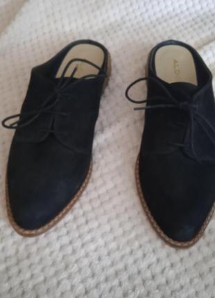 Стильные закрытые мюли из натуральной замши,бренд aldo