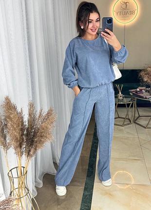 Женский спортивный брючный вельветовый костюм двойка прогулочный,жіночий брючний спортивний костюм двійка,прогулянковий2 фото