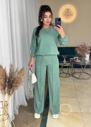 Женский спортивный брючный вельветовый костюм двойка прогулочный,жіночий брючний спортивний костюм двійка,прогулянковий7 фото