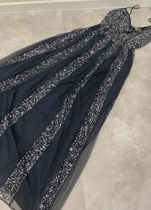 Сетчатое платье макси на бретелях asos design curve украшенное вставками из пайеток3 фото
