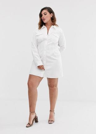 Джинсовое платье-рубашка в стиле вестерн asos design curve
