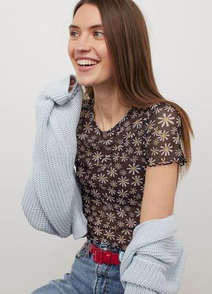 Топ в ромашки h&m3 фото