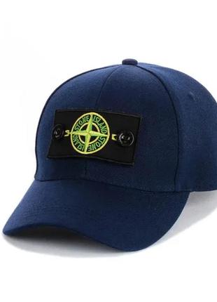 Бейсболка с патчем "stone island" темно-синий