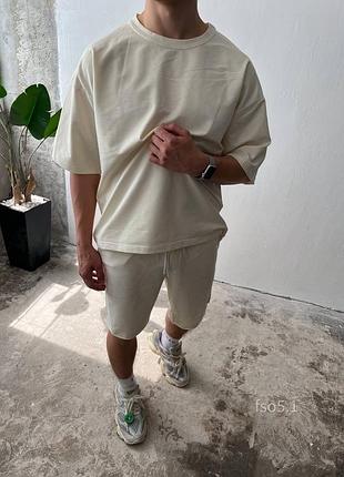 Костюм футболка шорты двойка комплект для мужчин высокое качество на лето удобен