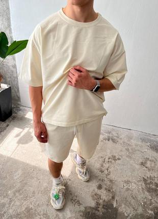 Костюм футболка шорты двойка комплект для мужчин высокое качество на лето удобен