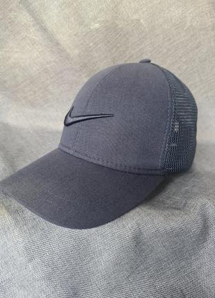 Бейсболка nike, чоловіча бейсболка найк, бейсболка з сіточкою літо, темно-сіра бейсболка чоловіча, літня бейсболка сіра, бейсболка, кепка