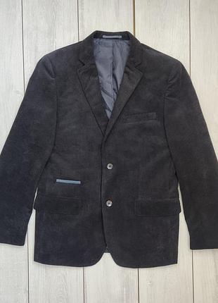 Качественный нарядный мужской серо-черный пиджак