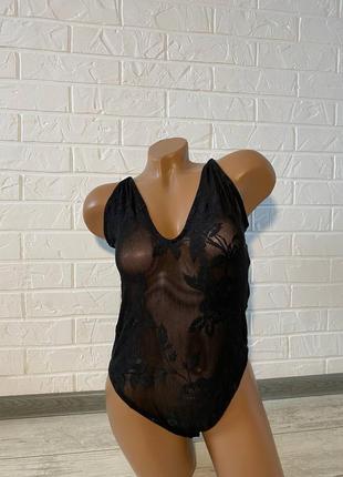 Полупрозрачное ситчатое боди