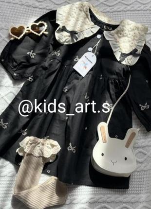 Черное платье с воротничком, платье на девочку, новое платье1 фото