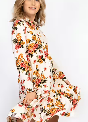 Віскозна ярусна сукня stradivarius плаття квіткова сукня пишна яруси віскоза принт квіти