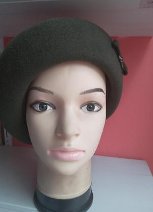 Ассиметричный классический берет из натурального  фетра