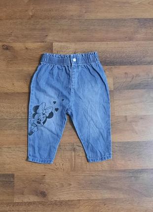 Легкие джинсовые брюки "disney" на 9 мес