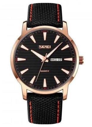Часы наручные мужские skmei 9303rgbk, часы кварцевые мужские, стильные статусные наручные часы стрелочные