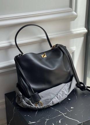 Balenciaga сумка шкіра чорна золото срібло