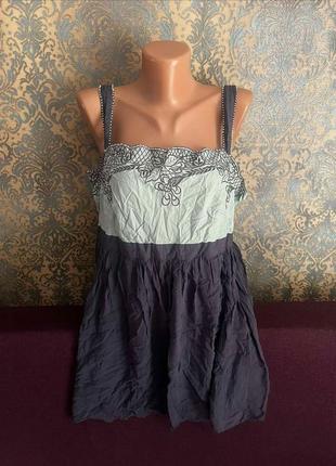 Красивая майка шелк хлопок большой размер батал 50 /52 блузка топ