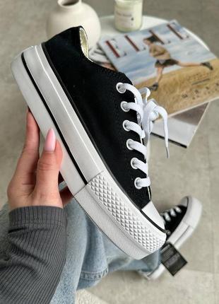 🌑🤍женские кроссовки converse all star platform black white🌑🤍