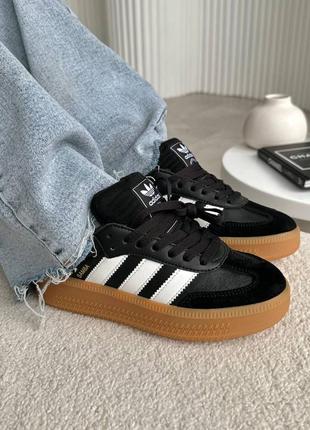 🖤женские кроссовки adidas samba xlg black/white gum platform 🖤