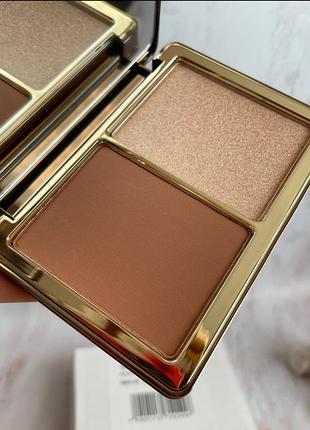 Розкішна палетка хайлайтер + бронзер natasha denona alloy cheek duo bronze & glow palette 20g.