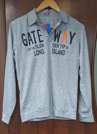 Новый пуловер-рубашка для мальчика 10-12р.