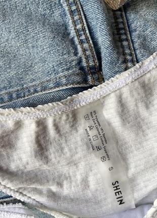 Роздільний білий купальник на високій посадці shein6 фото