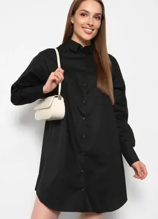 Платье-рубашка на пуговицах с длинными рукавами