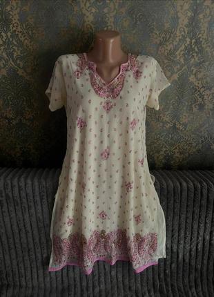 Красивое индийское платье туника р.44 /46/48